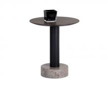 Sunpan 104630 - Monaco End Table - Black - Grey Marble / Raw Umber