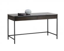Sunpan 104634 - Stamos Desk - Black - Grey Marble / Charcoal Grey