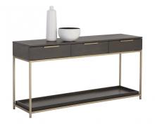 Sunpan 105889 - Rebel Console Table With Drawers  - Gold - Charcoal Grey