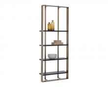 Sunpan 107053 - Dalton Bookcase - Antique Brass - Black