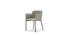Mobital DAR-COZ9-BEIG-PCBLA - COZ Dining Armchair Gravel Grey Fabric Black Powder Coated Steel Base