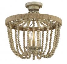 Savoy House M60002-97 - 3-Light Ceiling Light in Natural Wood with Rope