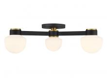 Savoy House M60079MBKNB - 3-Light Ceiling Light in Matte Black with Natural Brass