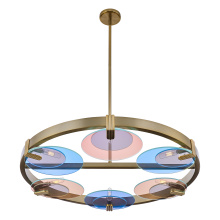 Kalco 528555WB - Optics 36-in 6 Light (6-watt) Winter Brass Chandelier