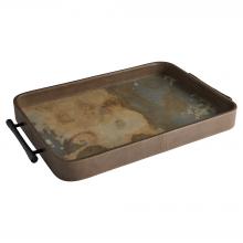 Cyan Designs 12135 - Tesoro Tray | Smoke Grey | Slate Veneer | Matte Black | Large