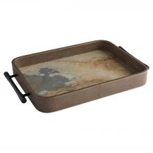 Cyan Designs 12136 - Tesoro Tray | Smoke Grey | Slate Veneer | Matte Black | Small
