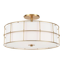Dainolite ALC-163SF-AGB - 3LT Semi-Flush Mount, AGB w/WH shade