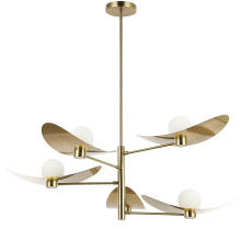 Dainolite CBL-405C-AGB - 5LT Chandelier, AGB w/ Opal Glass