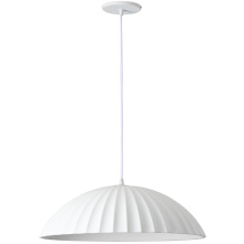 Dainolite RAI-201P-MW - 1 Light Ribbed Dome Pendant, Matte White