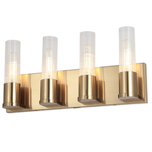 Dainolite TBE-174W-AGB - 4LT Incandescent Vanity, AGB w/ CLR Fluted Glass