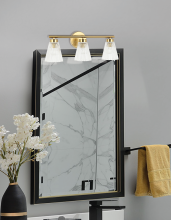 Dainolite VIE-223W-AGB - 3LT Vanity, AGB with CLR Ribbed Glass