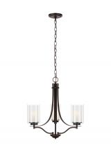 Generation Lighting 3137303-710 - Elmwood Park traditional 3-light indoor dimmable ceiling chandelier pendant light in bronze finish w