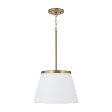 Capital 361011AD - 13.25" W x 9" H 1-Light Cone Pendant in Aged Brass with Soft White Glass