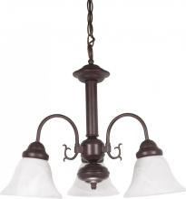 Nuvo 60/184 - Ballerina; 3 Light; 20 in.; Chandelier with Alabaster Glass Bell Shades; Old Bronze Finish