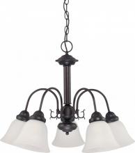 Nuvo 60/3141 - Ballerina; 5 Light; 24 in.; Chandelier with Frosted White Glass; Mahogany Bronze Finish
