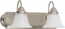 Nuvo 60/320 - Ballerina; 2 Light; 18 in.; Vanity with Alabaster Glass Bell Shades; Brushed Nickel Finish