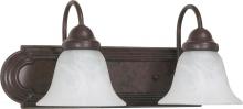 Nuvo 60/324 - Ballerina; 2 Light; 18 in.; Vanity with Alabaster Glass Bell Shades; Old Bronze Finish