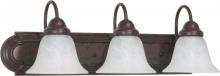 Nuvo 60/325 - Ballerina; 3 Light; 24 in.; Vanity with Alabaster Glass Bell Shades; Old Bronze Finish