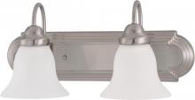 Nuvo 60/3278 - Ballerina; 2 Light; 18 in.; Vanity with Frosted White Glass; Brushed Nickel Finish