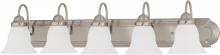 Nuvo 60/3282 - Ballerina; 5 Light; 36 in.; Vanity with Frosted White Glass; Brushed Nickel Finish