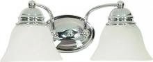 Nuvo 60/337 - Empire; 2 Light; 15 in.; Vanity with Alabaster Glass Bell Shades; Polished Chrome Finish