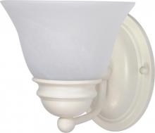 Nuvo 60/352 - Empire; 1 Light; 7 in.; Vanity with Alabaster Glass Bell Shades; Textured White Finish