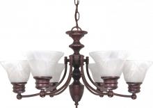 Nuvo 60/358 - Empire; 6 Light; 26 in.; Chandelier with Alabaster Glass Bell Shades; Old Bronze Finish