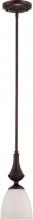 Nuvo 60/5137 - Patton; 1 Light; Mini Pendant with Frosted Glass; Prairie Bronze Finish
