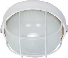 Nuvo 60/518 - 1 Light; 10 in.; Round Cage Bulk Head; Die Cast Bulk Head; Semi Gloss White Finish