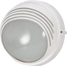 Nuvo 60/520 - 1 Light; 10 in.; Round Hood Bulk Head; Die Cast Bulk Head; Semi Gloss White Finish
