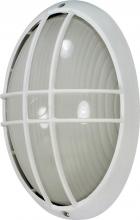 Nuvo 60/528 - 1 Light; 13 in.; Large Oval Cage Bulk Head; Die Cast Bulk Head; Semi Gloss White Finish