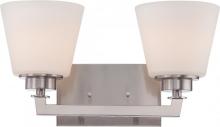 Nuvo 60/5452 - Mobili; 2 Light; Vanity Fixture with Satin White Glass; Brushed Nickel Finish
