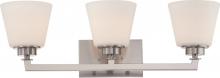Nuvo 60/5453 - Mobili; 3 Light; Vanity Fixture with Satin White Glass; Brushed Nickel Finish