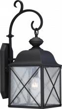 Nuvo 60/5622 - Wingate; 1 Light; 8 in.; Outdoor Wall Fixture with Clear Seed Glass; Textured Black Finish