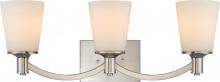 Nuvo 60/5823 - Laguna; 3 Light; Vanity with White Glass; Brushed Nickel Finish