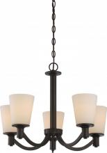 Nuvo 60/5925 - Laguna; 5 Light; Hanging Fixture with White Glass; Forest Bronze Finish