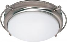 Nuvo 60/608 - Polaris; 2 Light; 14 in.; Flush Mount with Satin Frosted Glass Shades; Brushed Nickel Finish