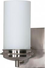 Nuvo 60/611 - Polaris; 1 Light; 5 in.; Vanity with Satin Frosted Glass Shade; Brushed Nickel Finish