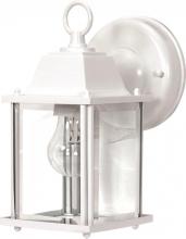 Nuvo 60/636 - 1 Light; 9 in.; Wall Lantern; Cube Lantern with Clear Beveled Glass; White Finish