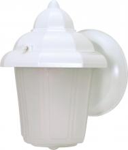 Nuvo 60/639 - 1 Light; 9 in.; Wall Lantern; Hood Lantern with Satin Frosted Glass; White Finish
