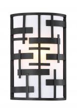 Nuvo 60/6431 - Lansing; 2 Light; Wall Sconce with White Fabric Shade; Midnight Bronze Finish