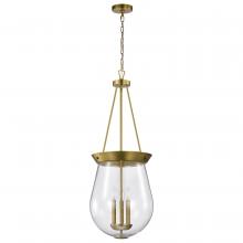Nuvo 60/7804 - Boliver 3 Light Pendant; 14 Inches; Vintage Brass Finish; Clear Seeded Glass