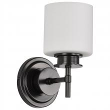 Nuvo 60/8031 - Warren; 1 Light Vanity; Gun Metal with Satin White Glass; Gun Metal Finish