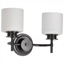 Nuvo 60/8032 - Warren; 2 Light Vanity; Gun Metal with Satin White Glass; Gun Metal Finish