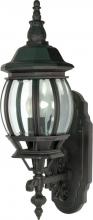 Nuvo 60/887 - Central Park; 1 Light; 20 in.; Wall Lantern with Clear Beveled Glass; Textured Black Finish