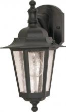 Nuvo 60/990 - Cornerstone; 1 Light; 13 in.; Wall Lantern; Arm Down with Clear Seed Glass; Textured Black Finish