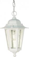 Nuvo 60/991 - Cornerstone; 1 Light; 13 in.; Hanging Lantern with Clear Seed Glass; White Finish