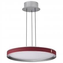 Nuvo 62/3011 - Bandon; 20 Inch LED Pendant; Gray with Red Wrap; Acrylic Lens; Gray Finish