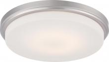 Nuvo 62/609 - Dale; LED Flush Fixture with Opal Frosted Glass; Brushed Nickel Finish