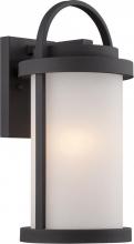 Nuvo 62/651 - Willis; LED Outdoor Small Wall with Antique White Glass; Textured Black Finish